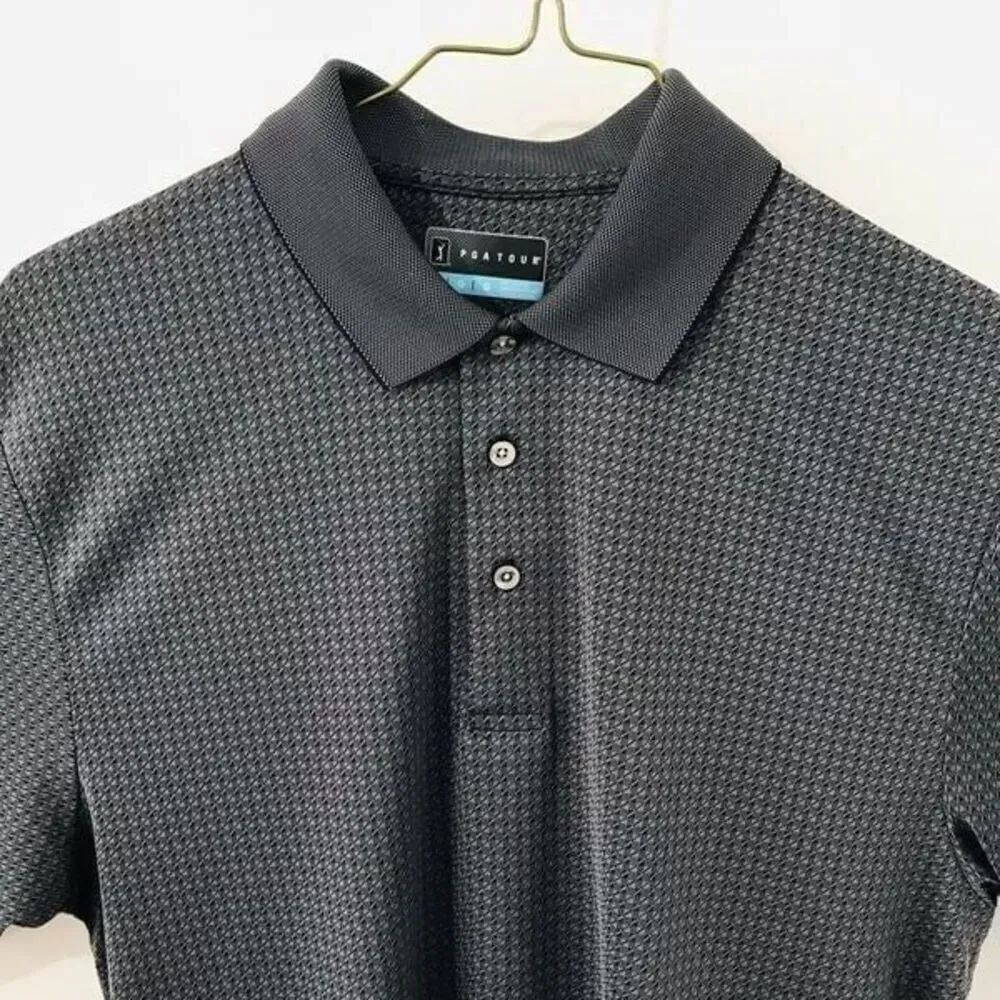 PGA tour Gray and black Men polo size L A366